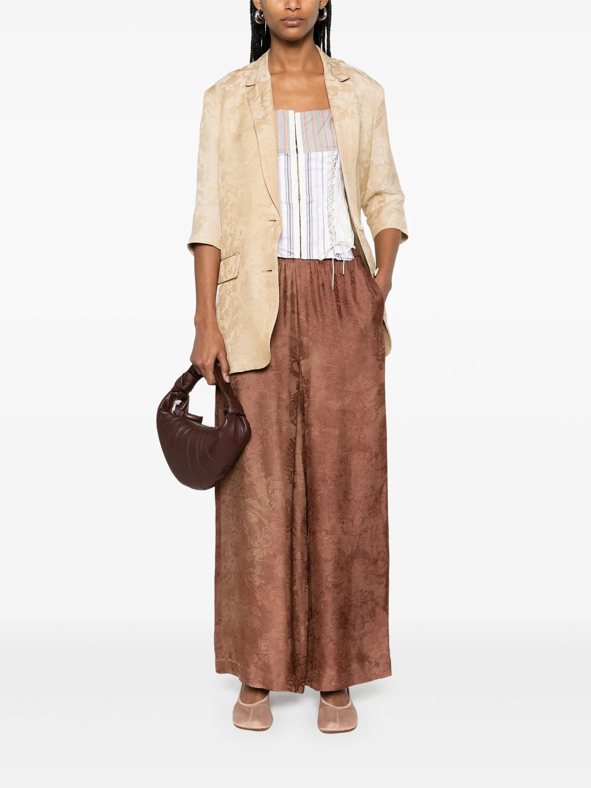 Uma Wang Dark Rose Pansy Pants