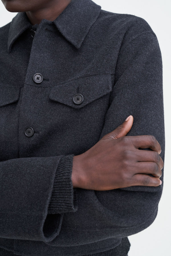 Filippa K Anthracite Short Wool Cashmere Jacket