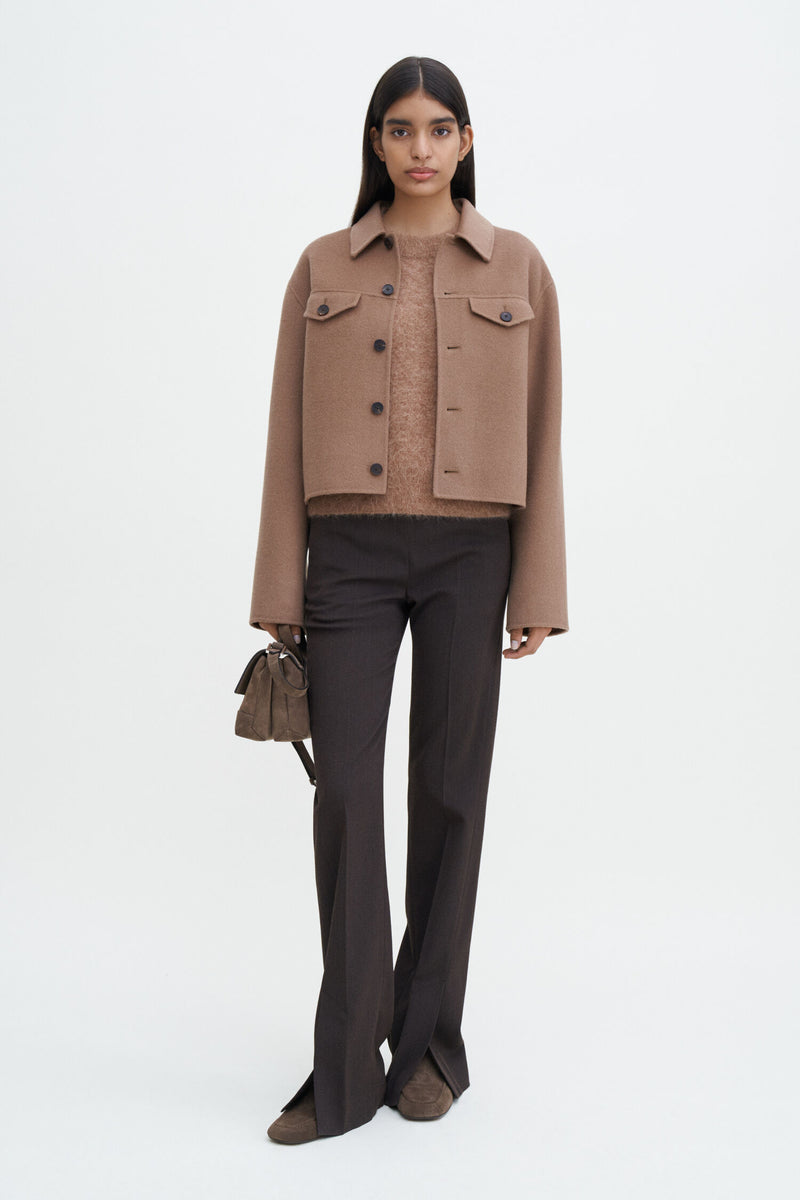 Filippa K Dark Khaki Short Wool Cashmere Jacket