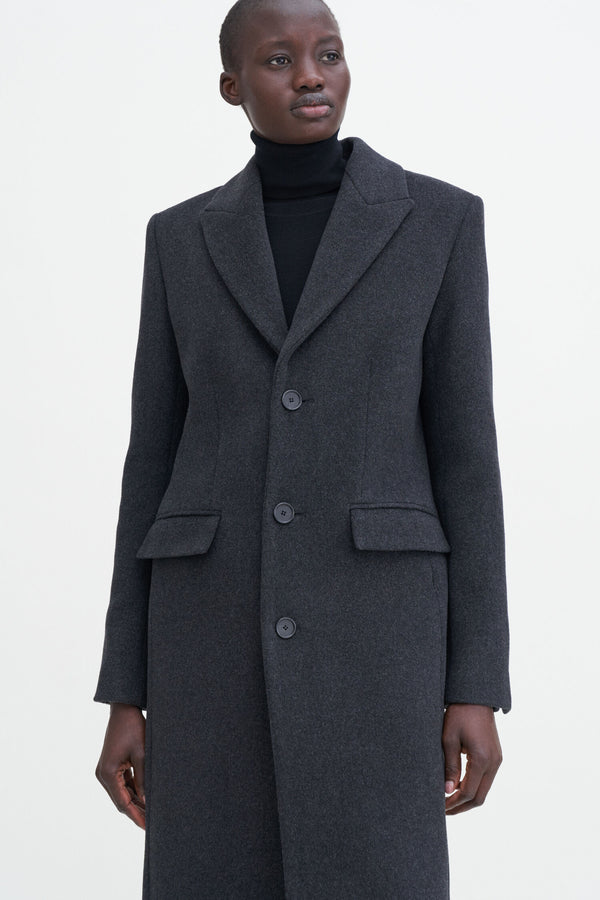 Filippa K Capsule 93: Slim Anthracite Wool Coat