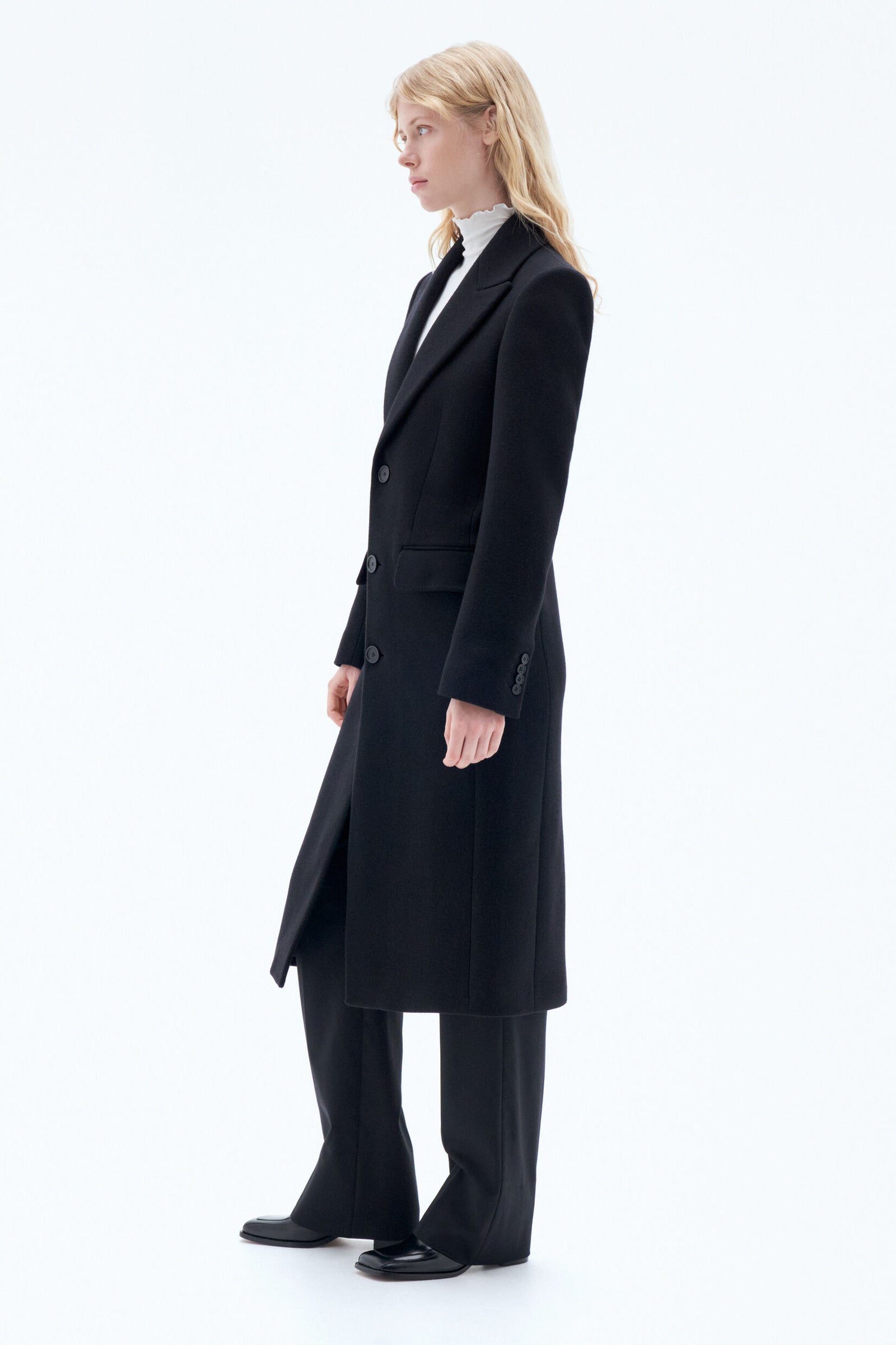 Filippa K Capsule 93: Slim Black Wool Coat – CLEMENTINE'S