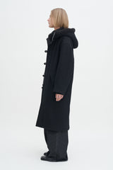 Filippa K Black Wool Parka Coat