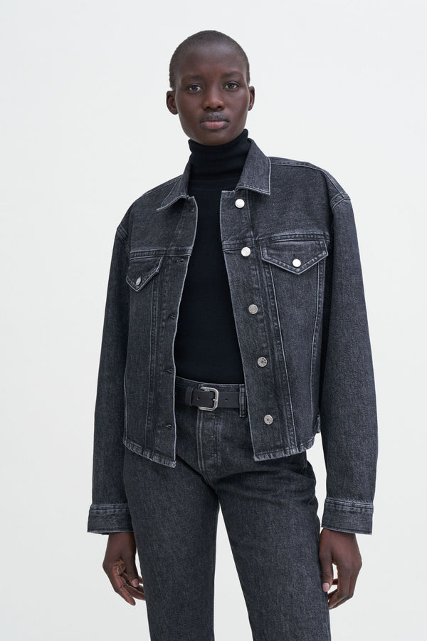 Filippa K Black Stonewash Denim Shirt Jacket