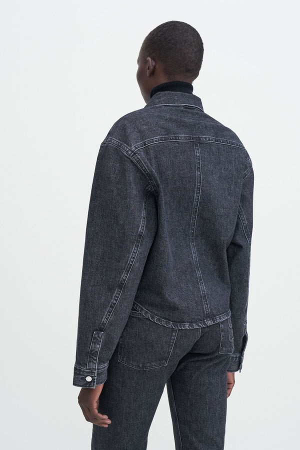 Filippa K Black Stonewash Denim Shirt Jacket