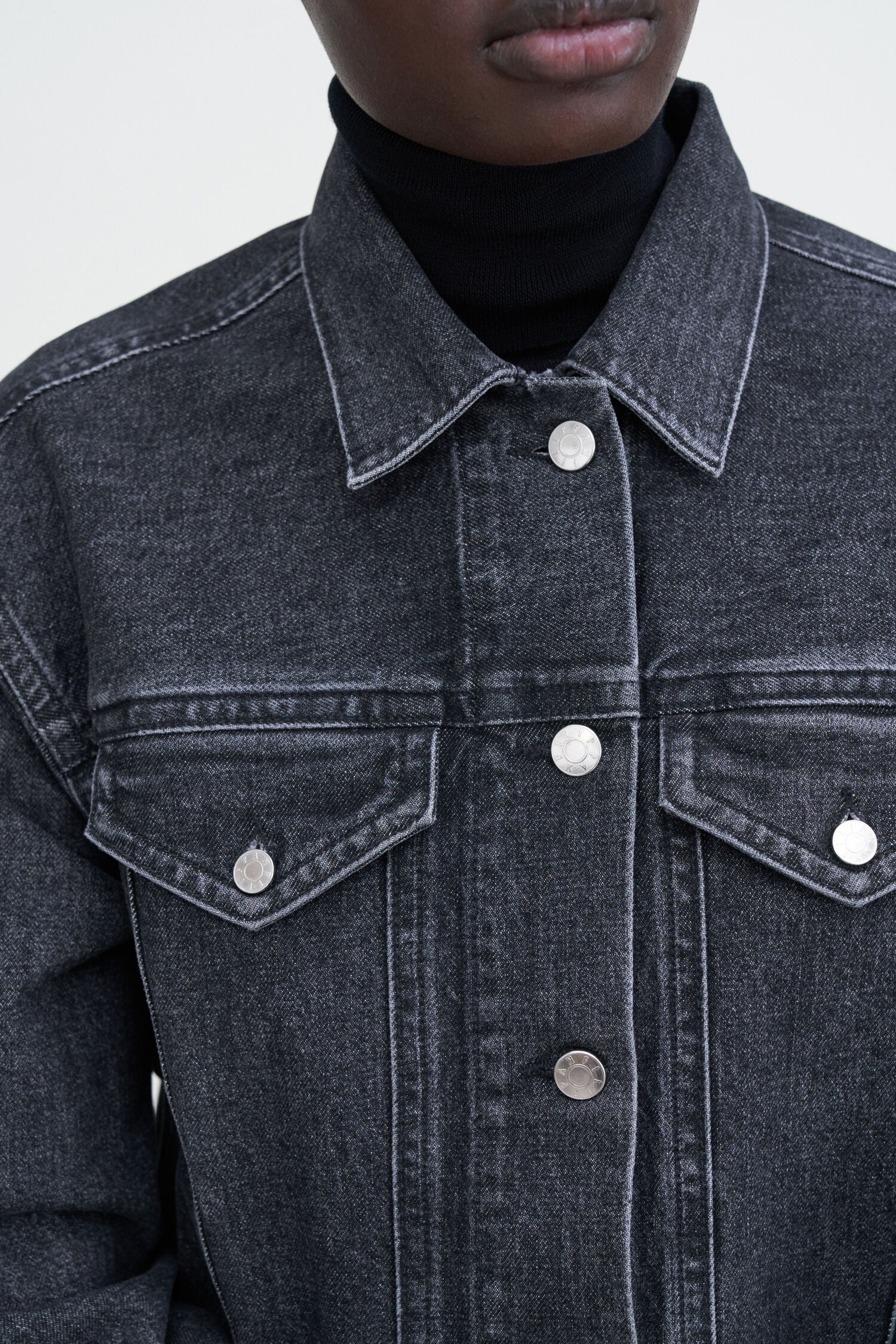 Filippa K Black Stonewash Denim Shirt Jacket