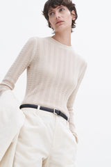 Filippa K Lace Knit Top Lt. Beige