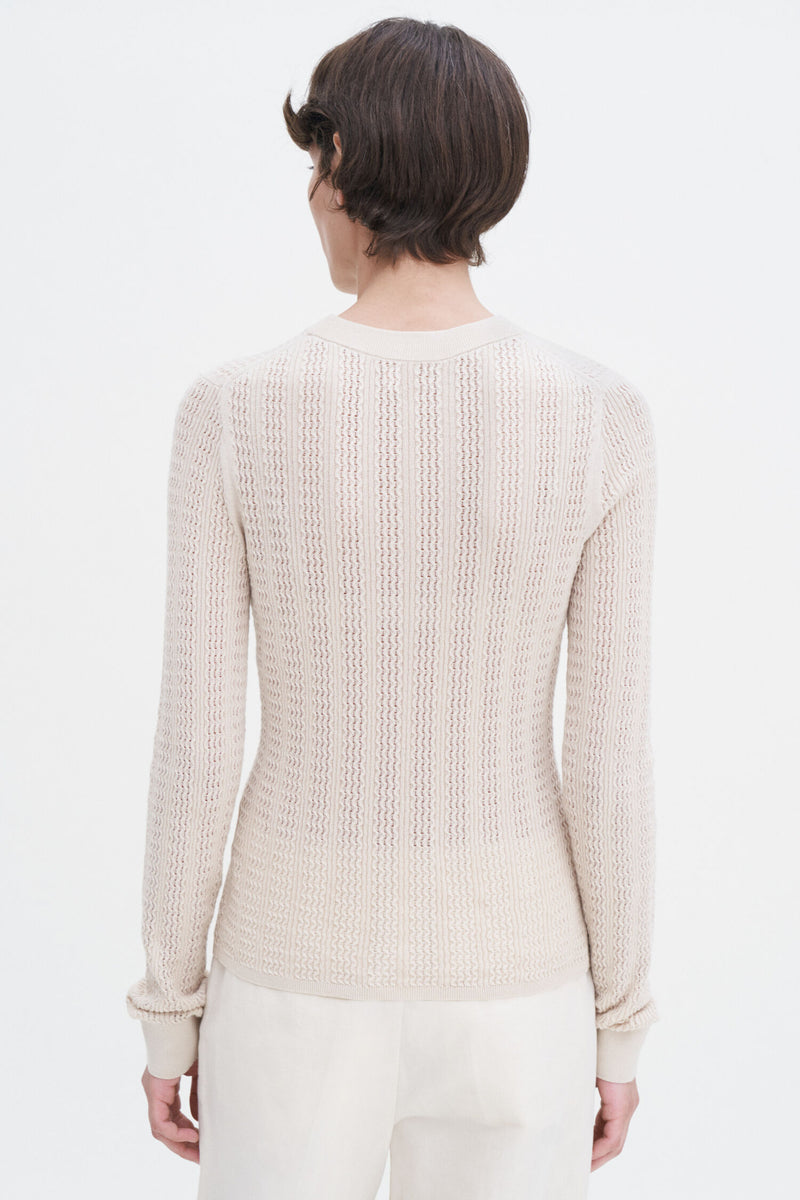 Filippa K Lace Knit Top Lt. Beige