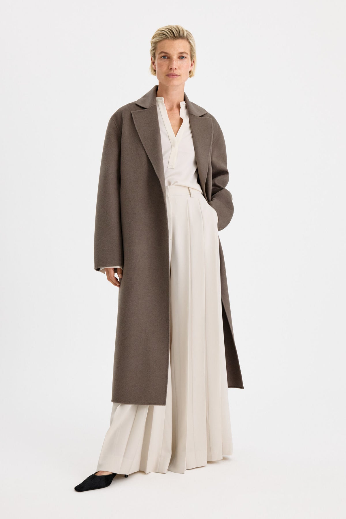 Filippa K Alyssa Double Face Coat | Taupe Brown