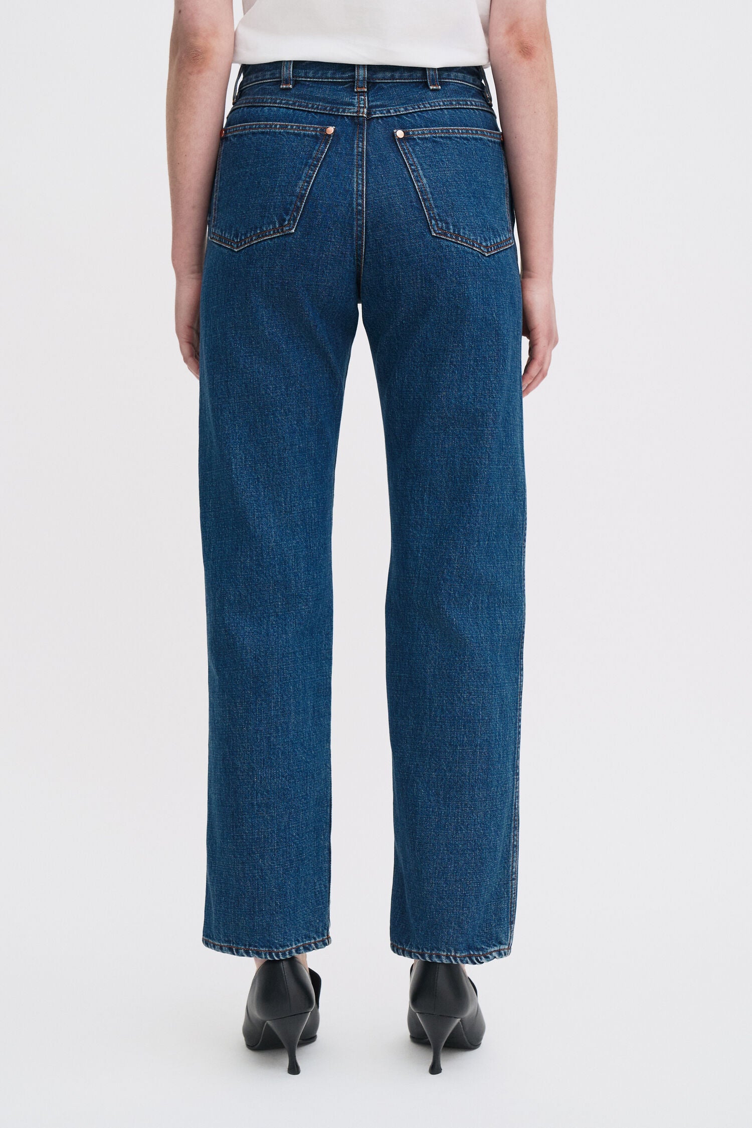 Filippa K High Waist Ankle Jeans Washed Mid Blue