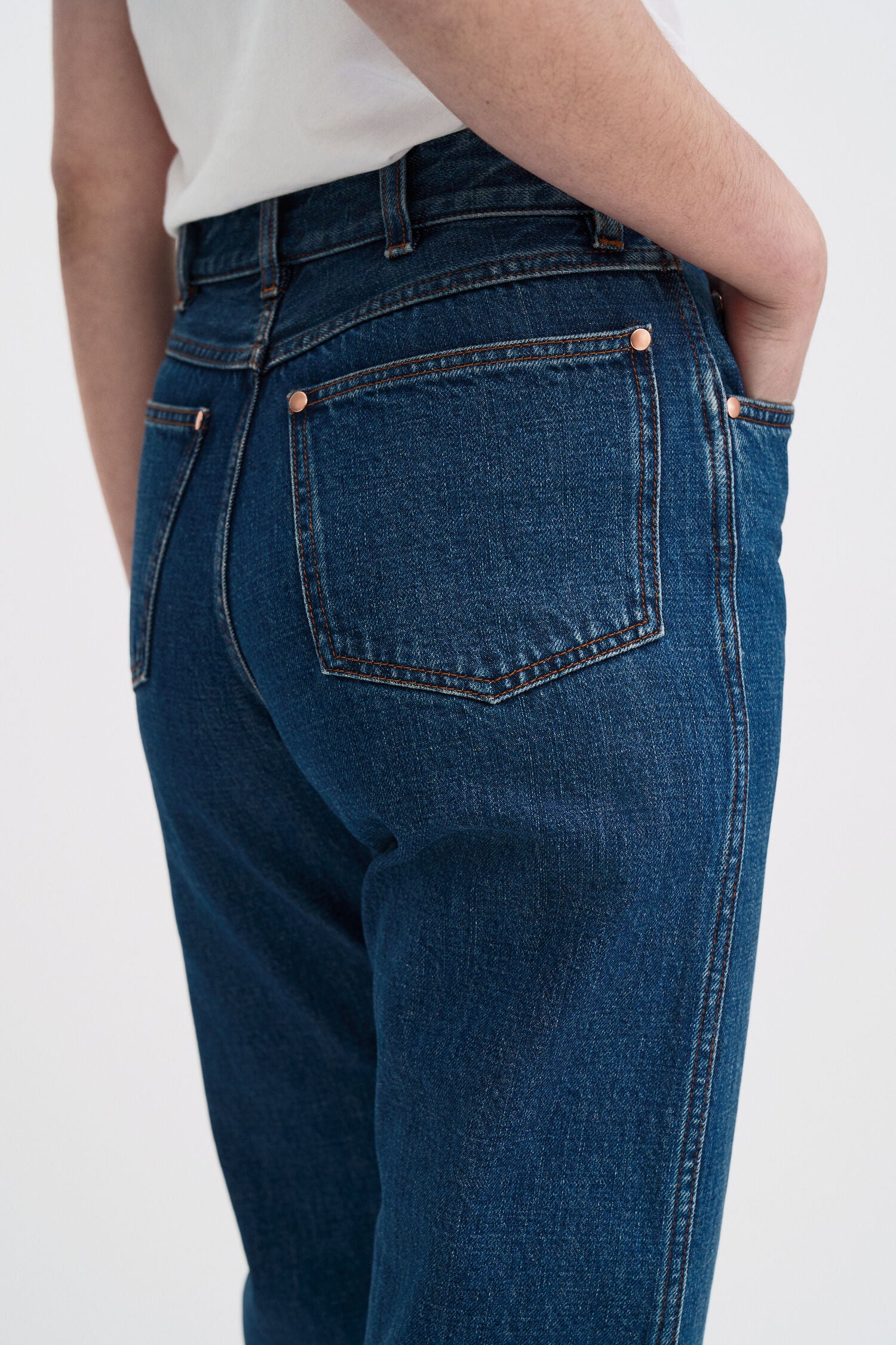 Filippa K High Waist Ankle Jeans Washed Mid Blue