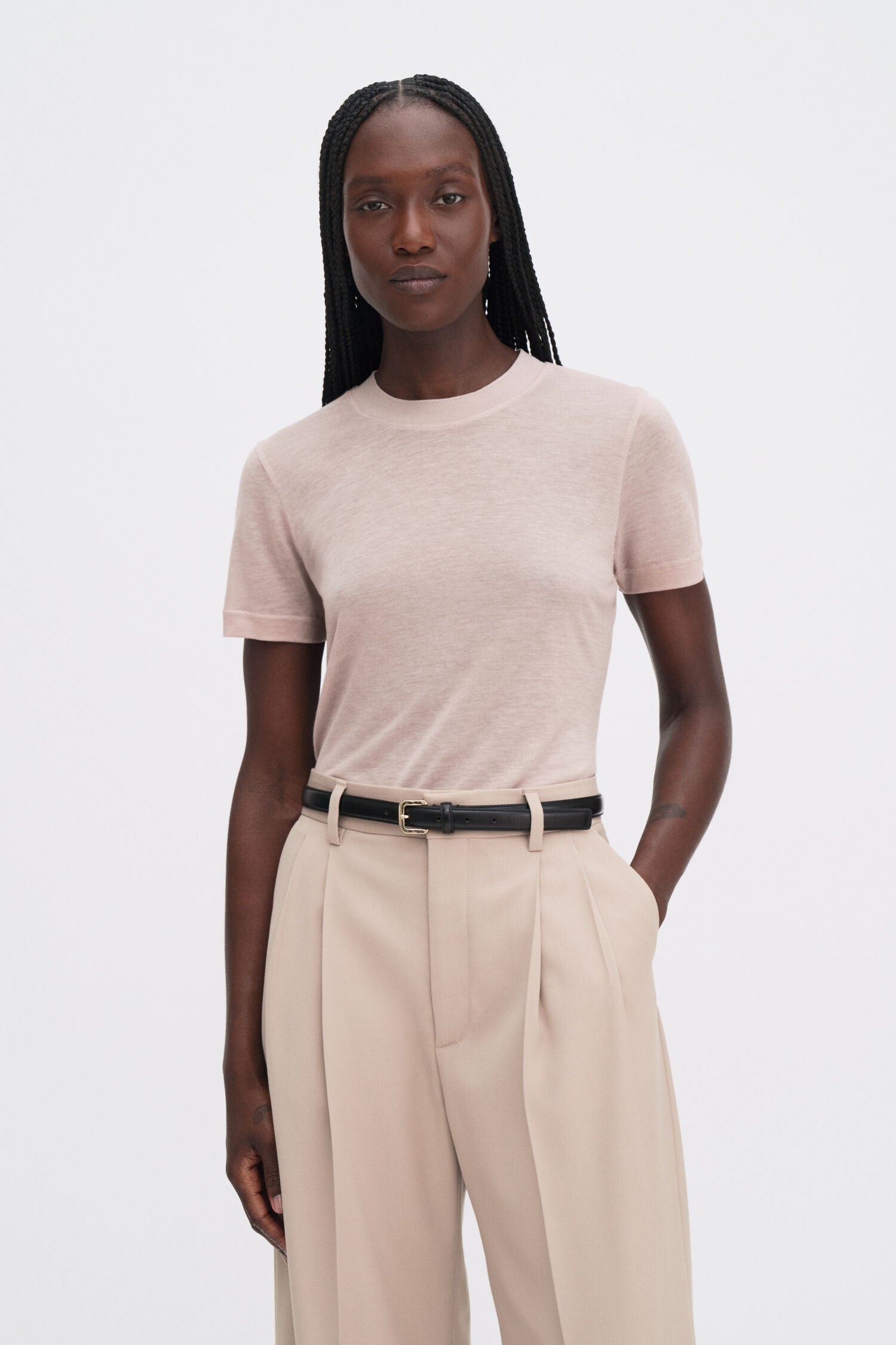 Filippa K Lyocell Cashmere T-Shirt Dusty Pink