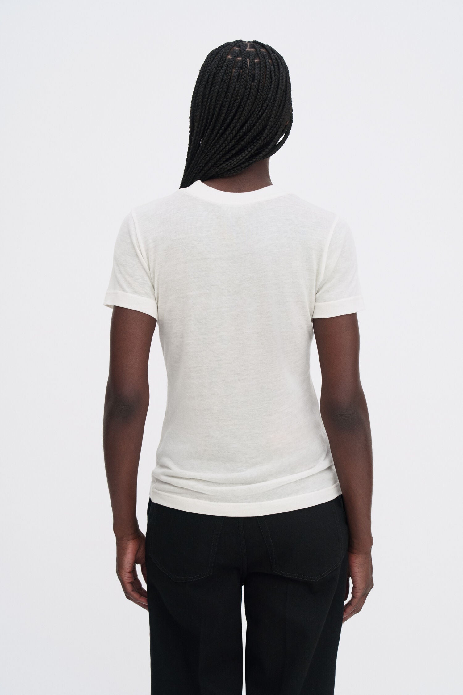 Filippa K Lyocell Cashmere T-Shirt Winter White