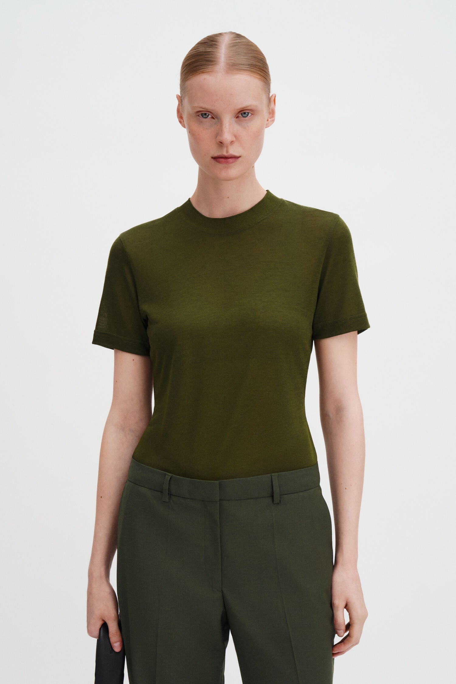 Filippa K Lyocell Cashmere T-Shirt | Midnight Green