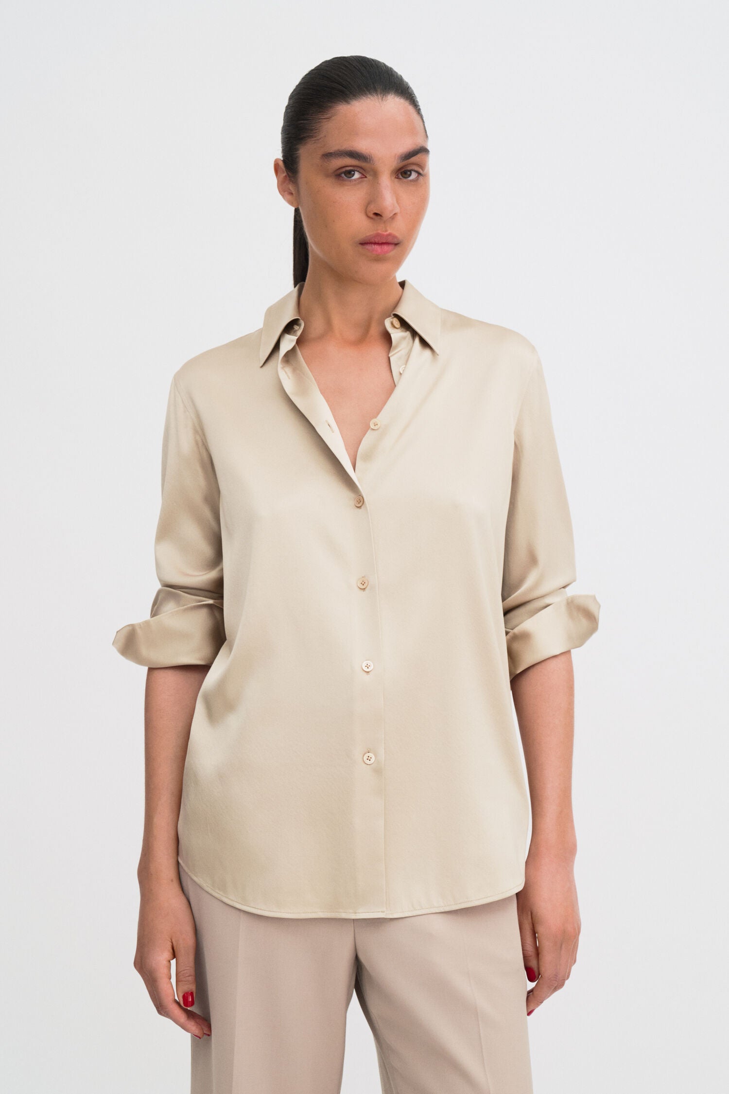 Filippa K Silk Shirt | Pearl Beige