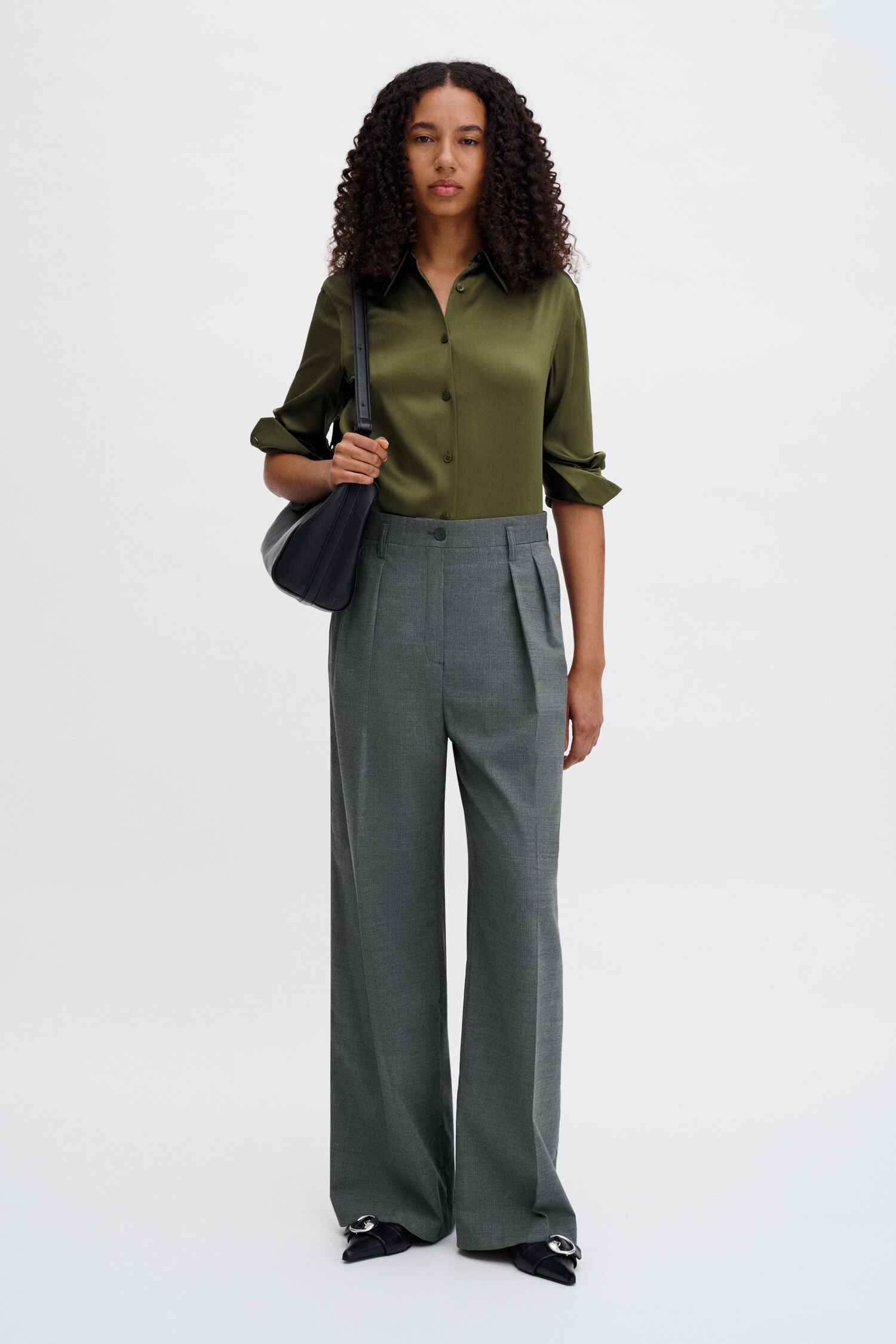 Filippa K Silk Shirt | Laurel Green