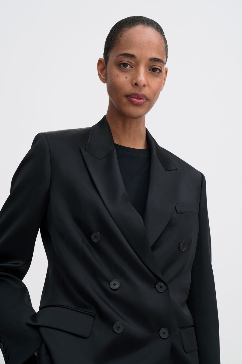 Filippa K Dani Black Satin Blazer