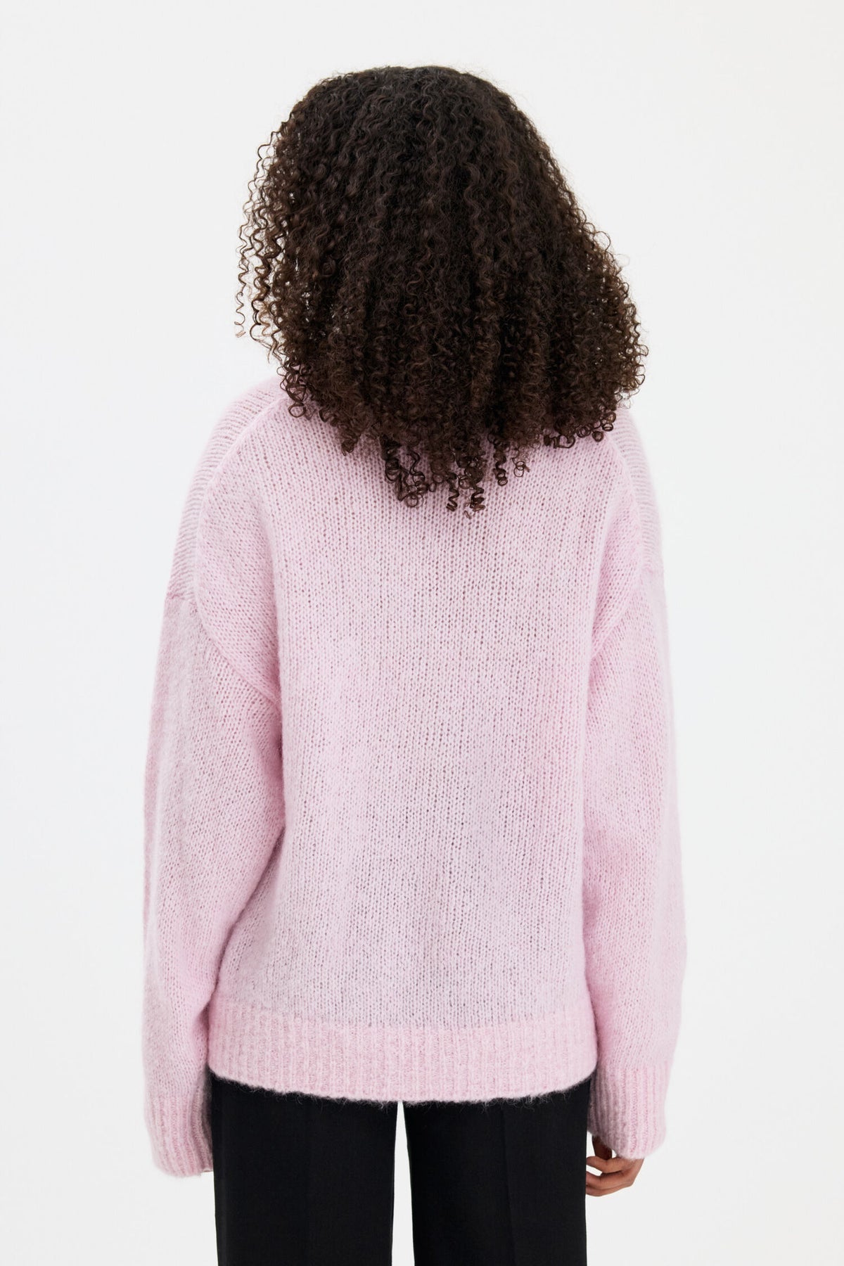Filippa K Hairy Alpaca V-Neck Sweater | Light Pink