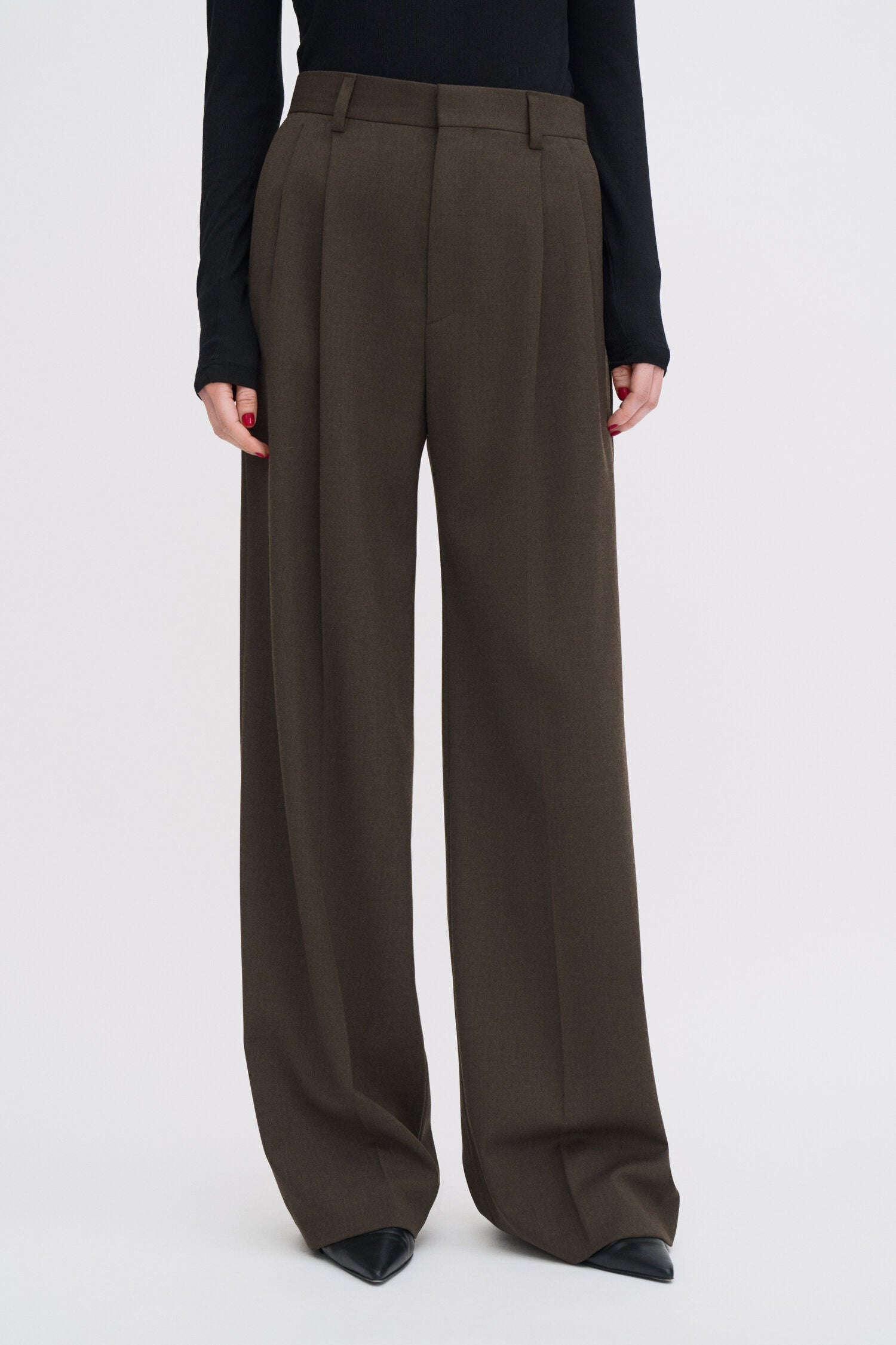 Filippa K Darcey Walnut Brown Wool Trousers