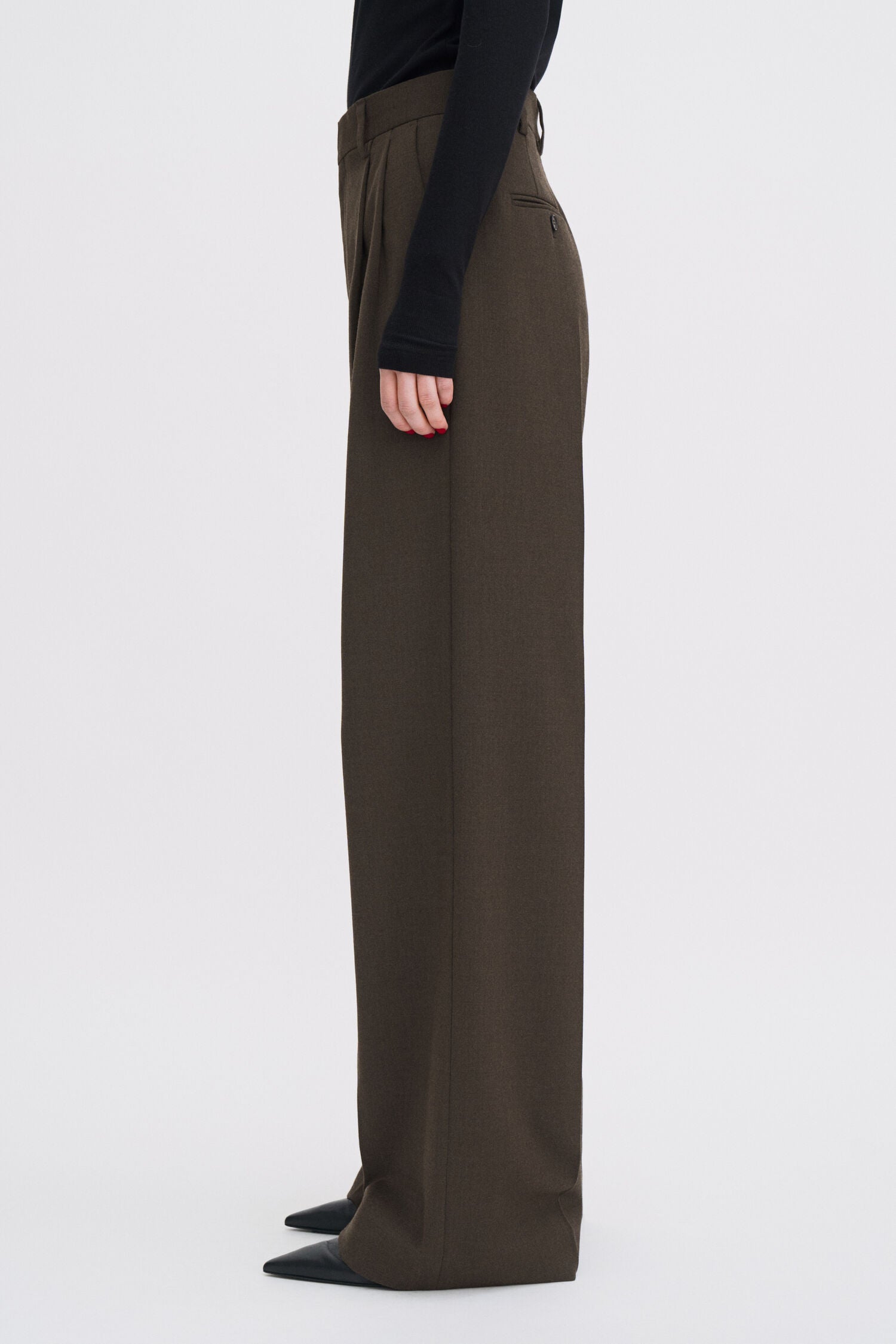 Filippa K Darcey Walnut Brown Wool Trousers