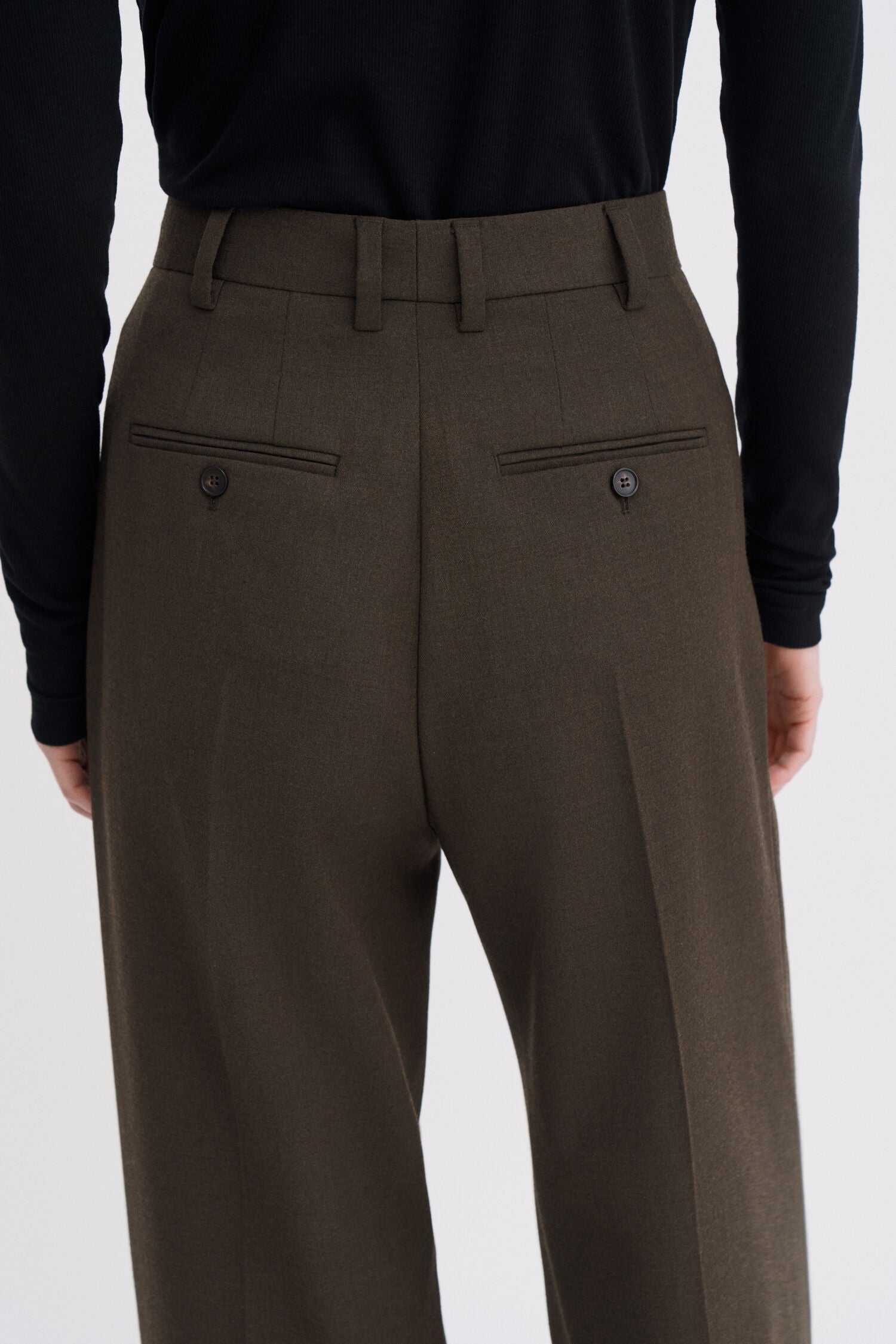 Filippa K Darcey Walnut Brown Wool Trousers
