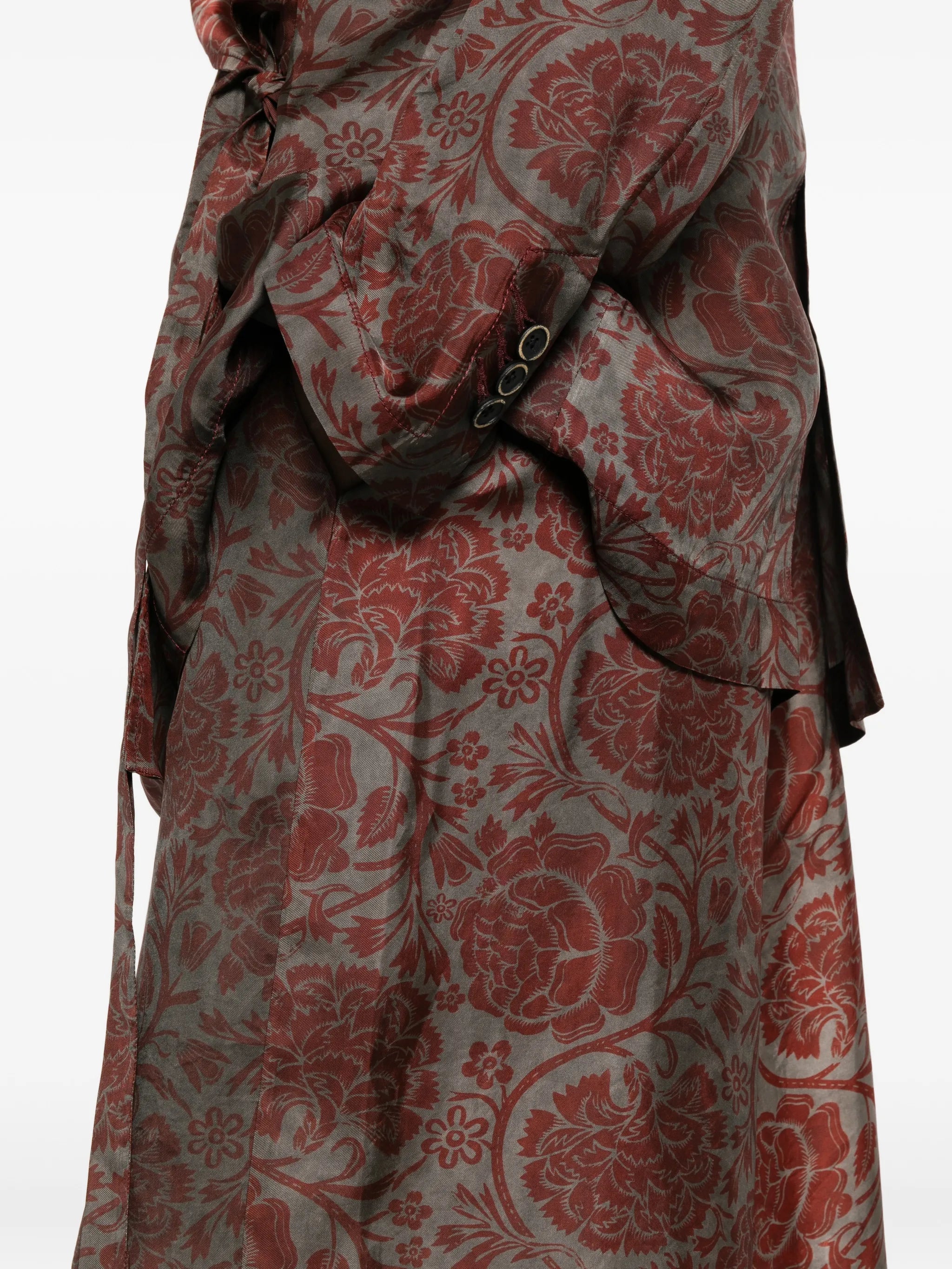 Uma Wang Floral Print Pansy Pants | Grey Red