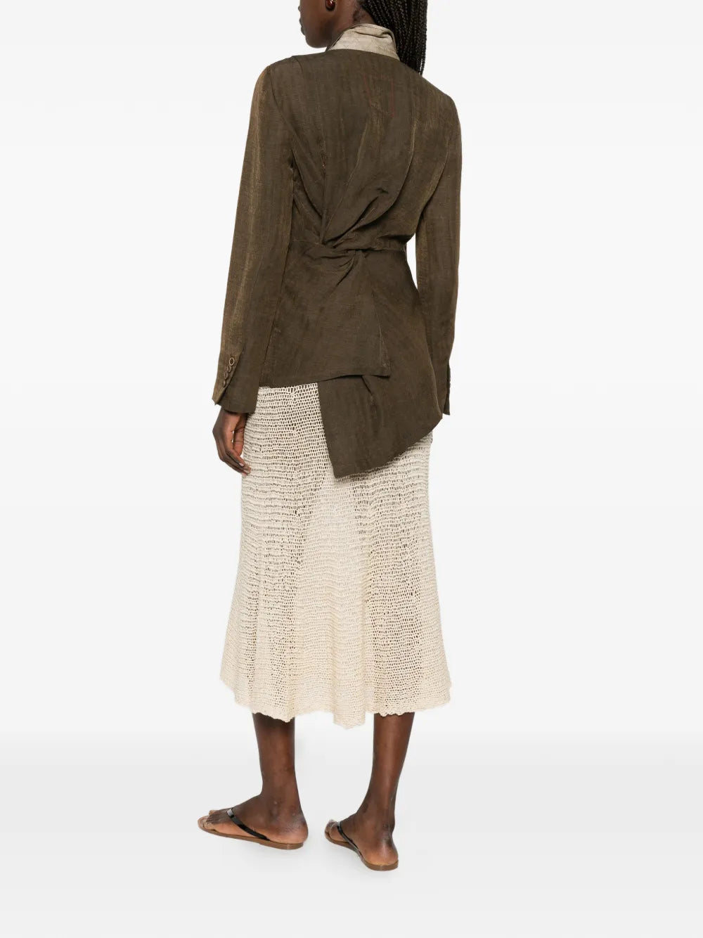 Uma Wang Linen Kylie Jacket | Dark Brown