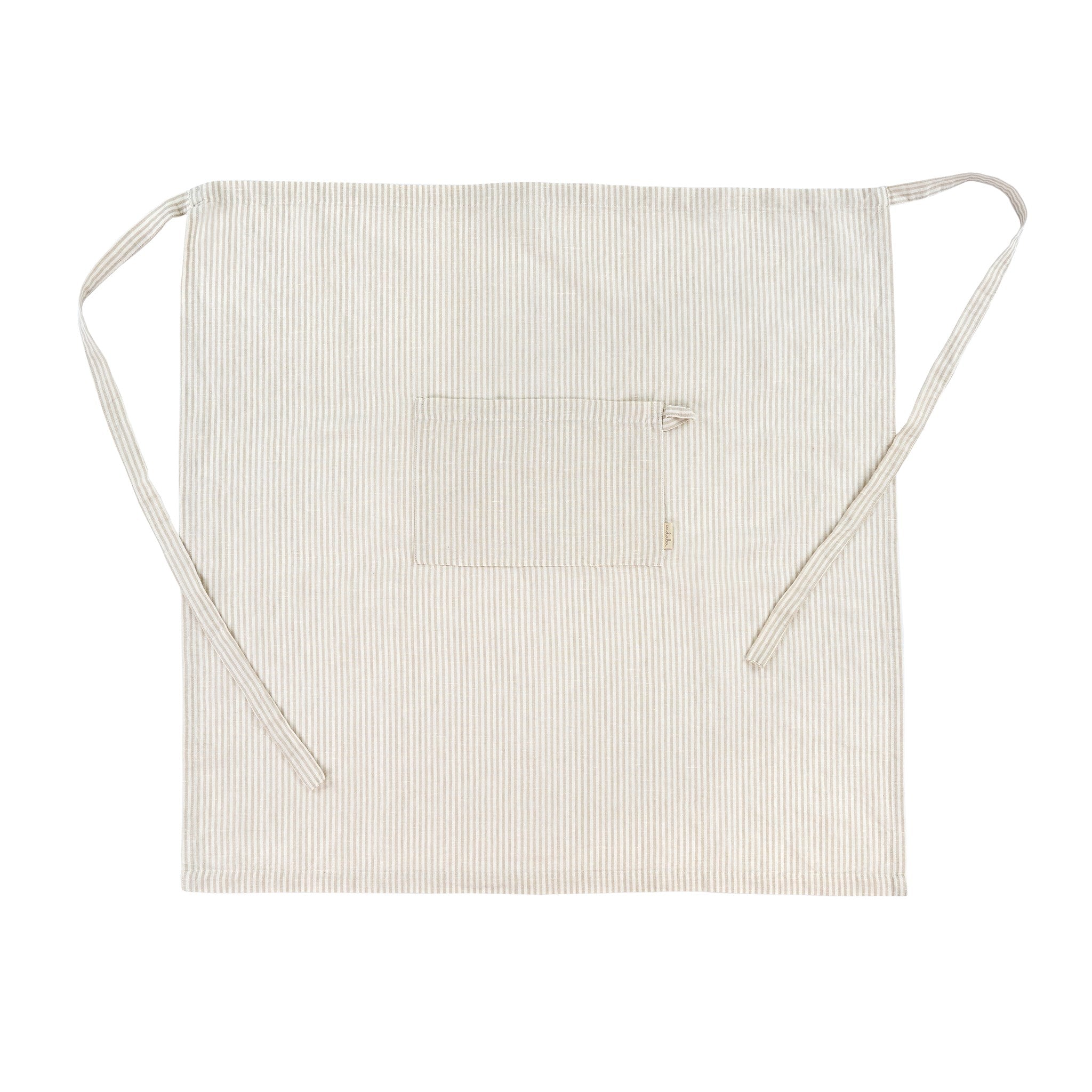 French Grey Striped Apron