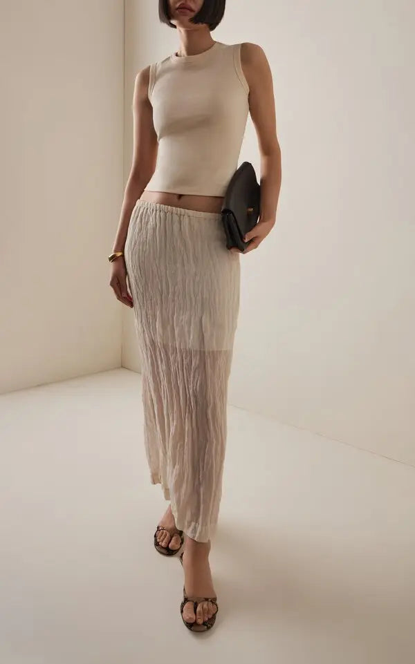 Róhe Textured Tube Skirt | Cream