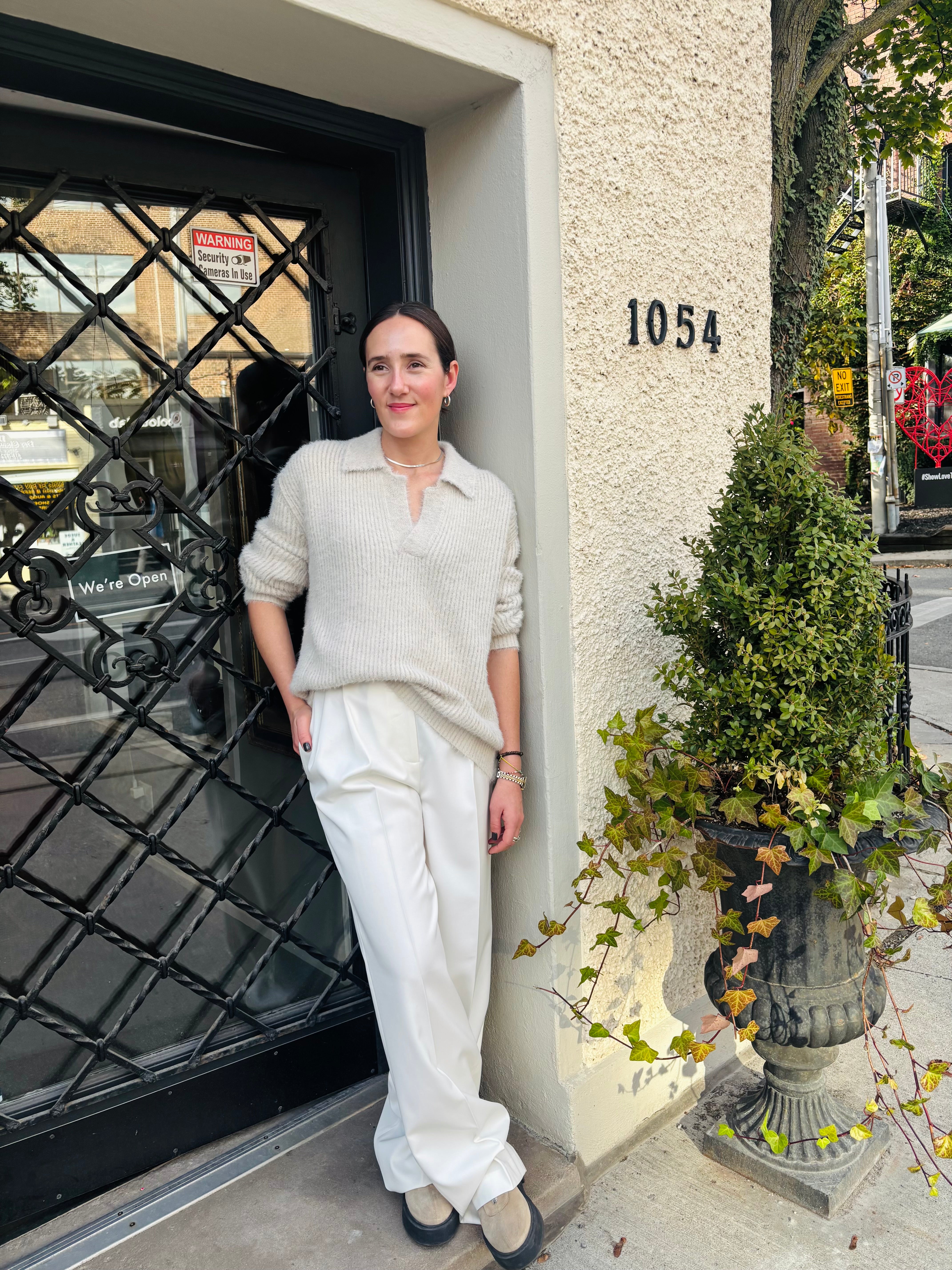 Uma Wang Polo Sweater Off White