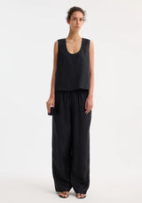 Róhe Wide Leg Silk Trousers | Black