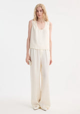Róhe Wide Leg Silk Trousers | Cream