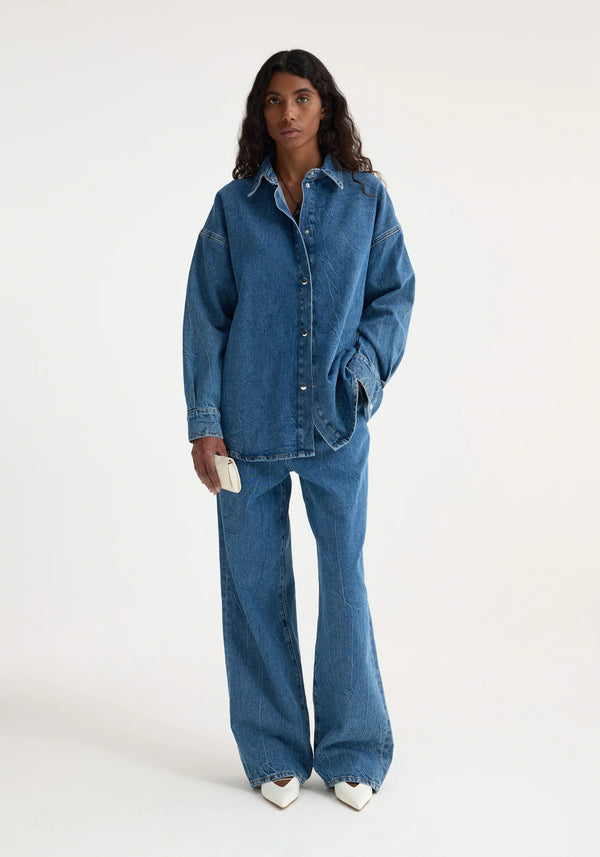 Róhe Oversized Denim Blue Shirt
