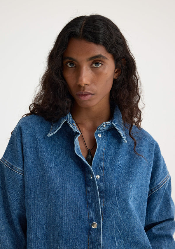 Róhe Oversized Denim Blue Shirt