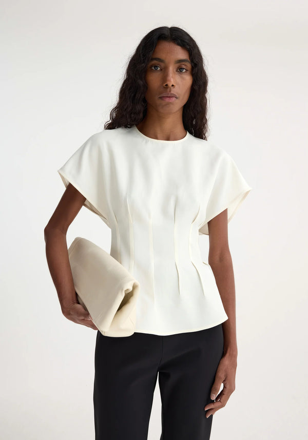 Róhe Sculptural Waisted Top Off White