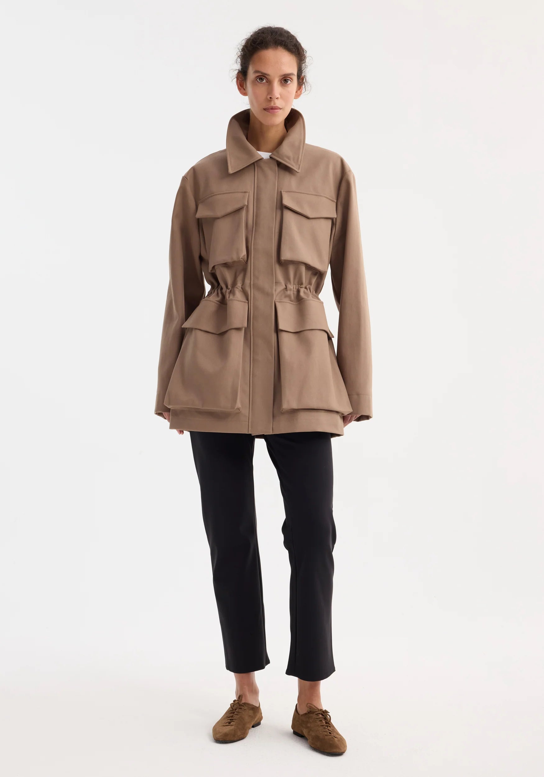 Róhe Field Jacket with Waist Adjuster | Clay