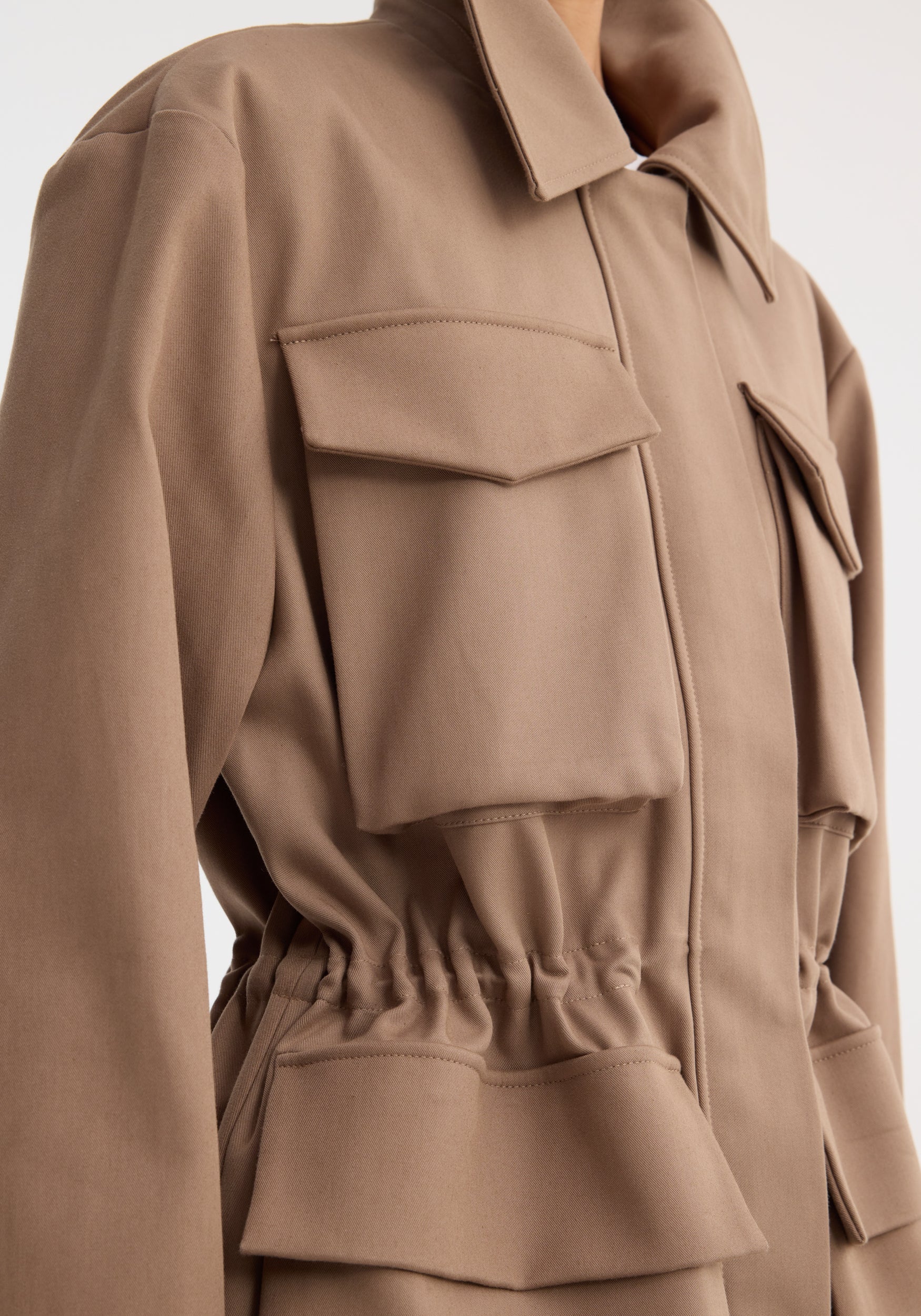 Róhe Field Jacket with Waist Adjuster | Clay