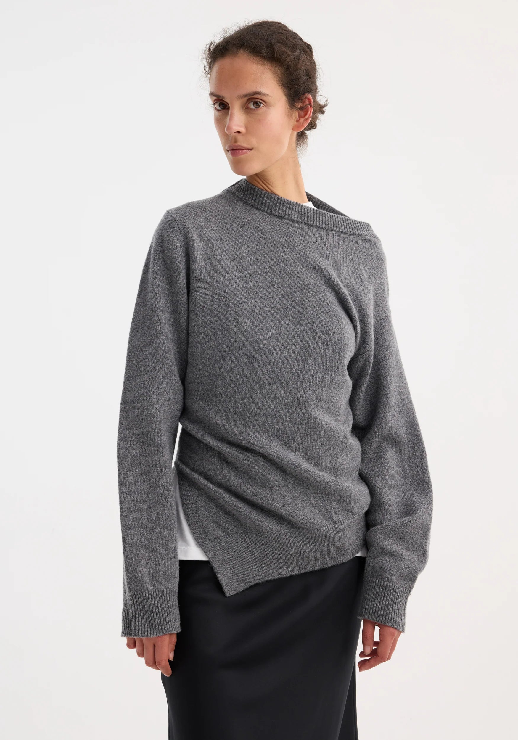 Róhe Two-Way Deconstructed Jumper | Grey Melange