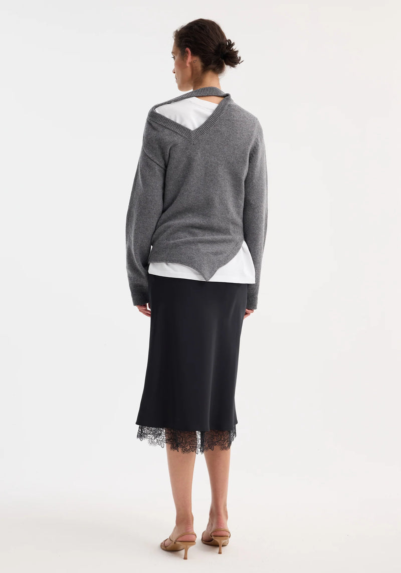 Róhe Two-Way Deconstructed Jumper | Grey Melange