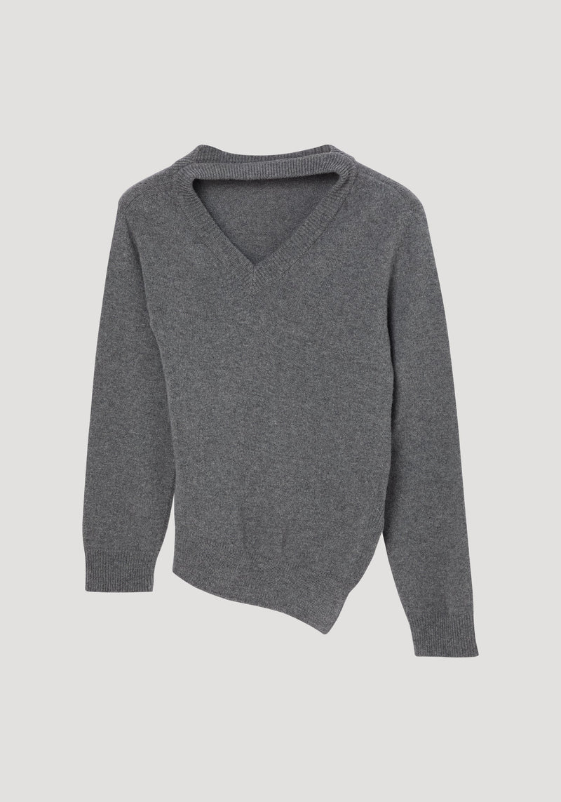 Róhe Two-Way Deconstructed Jumper | Grey Melange
