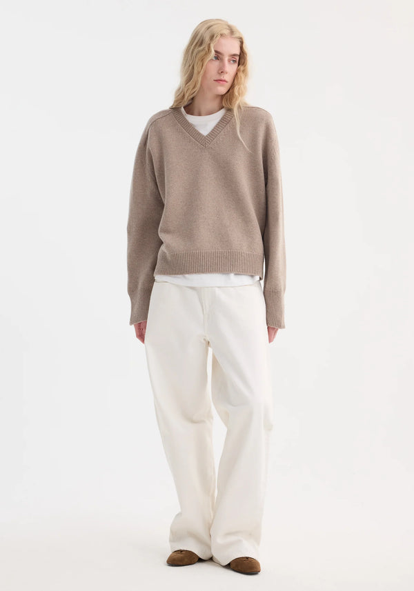 Róhe Sleeve Wrap Jumper | Taupe Melange