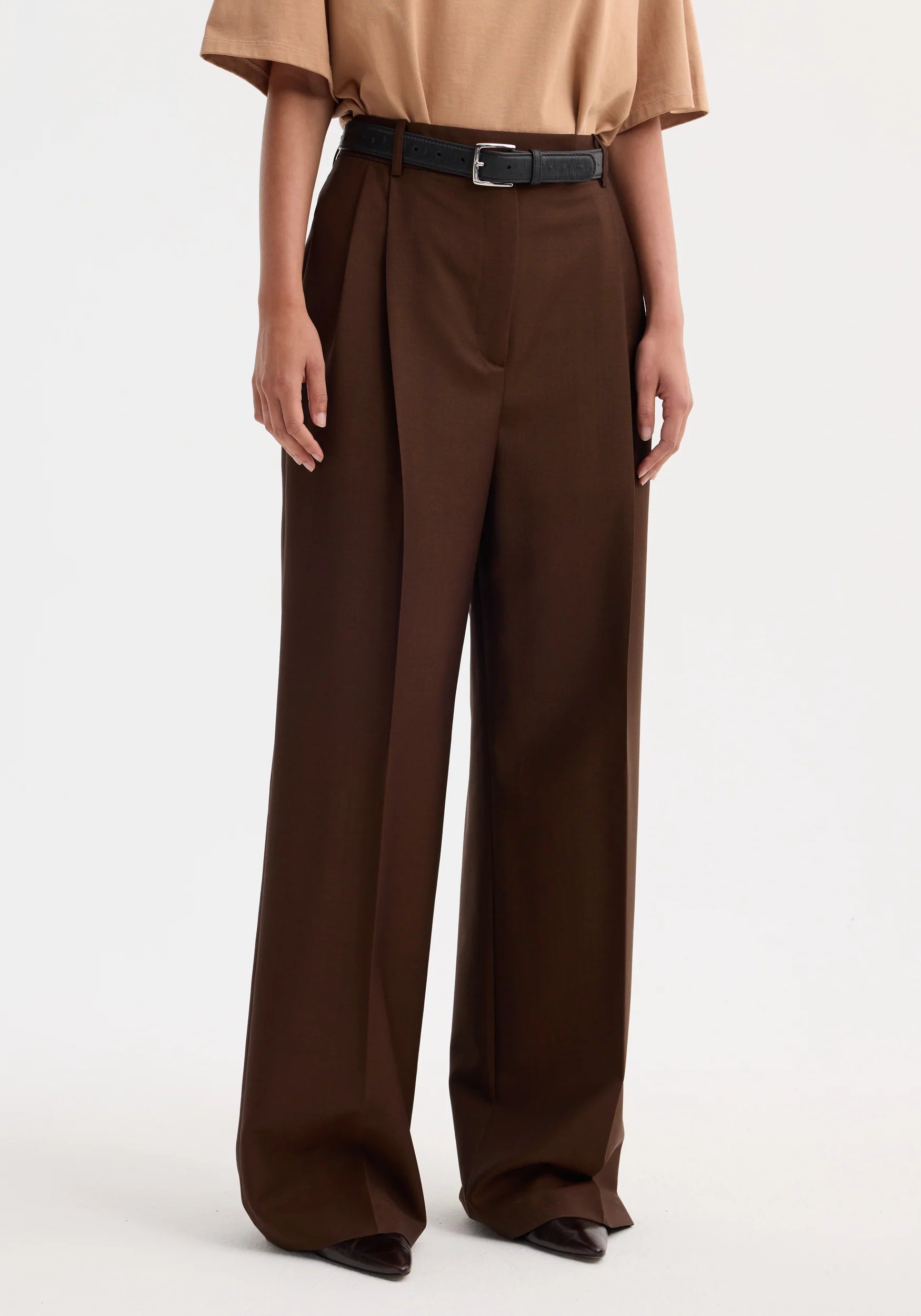 Róhe Mid-Waist Tailored Trousers | Mahogany