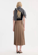 Róhe Plissé Wrap Skirt | Khaki