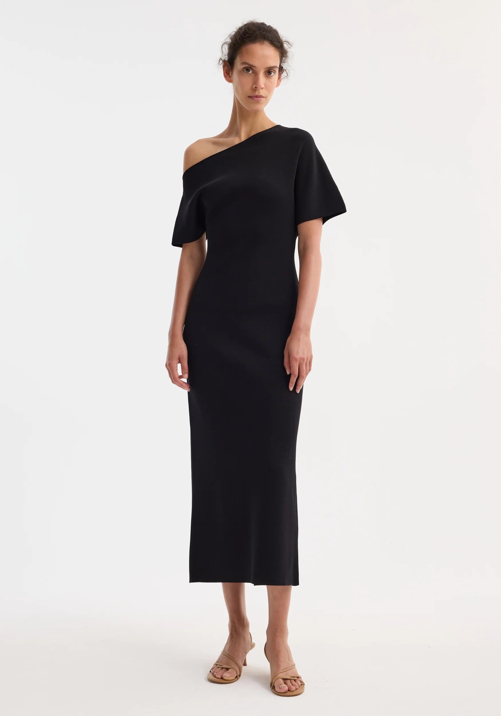 Róhe Asymmetrical Knitted Dress | Black