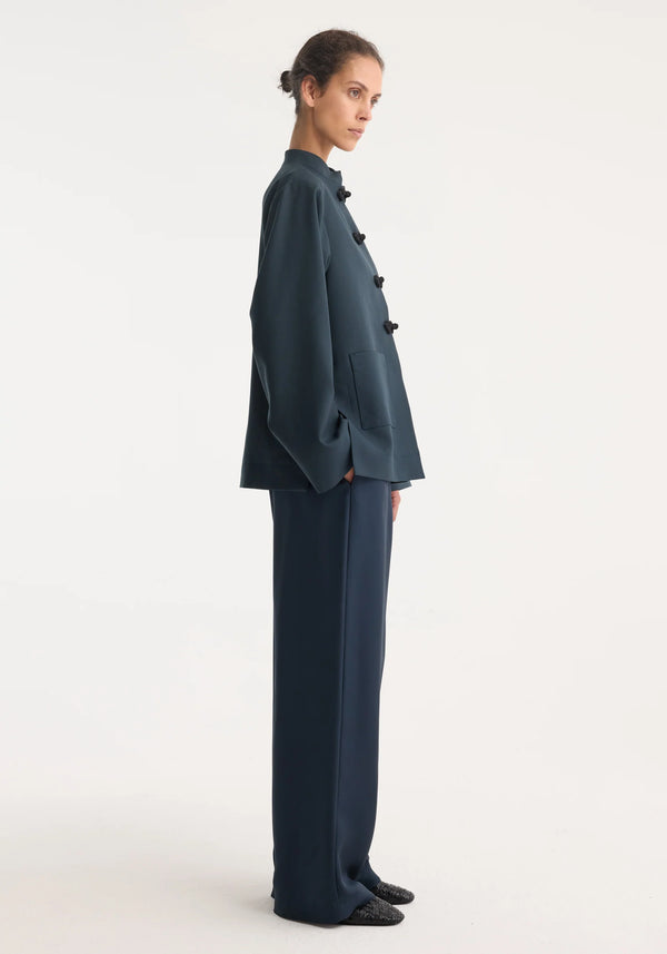 Róhe Wide Leg Silk Trousers | Storm