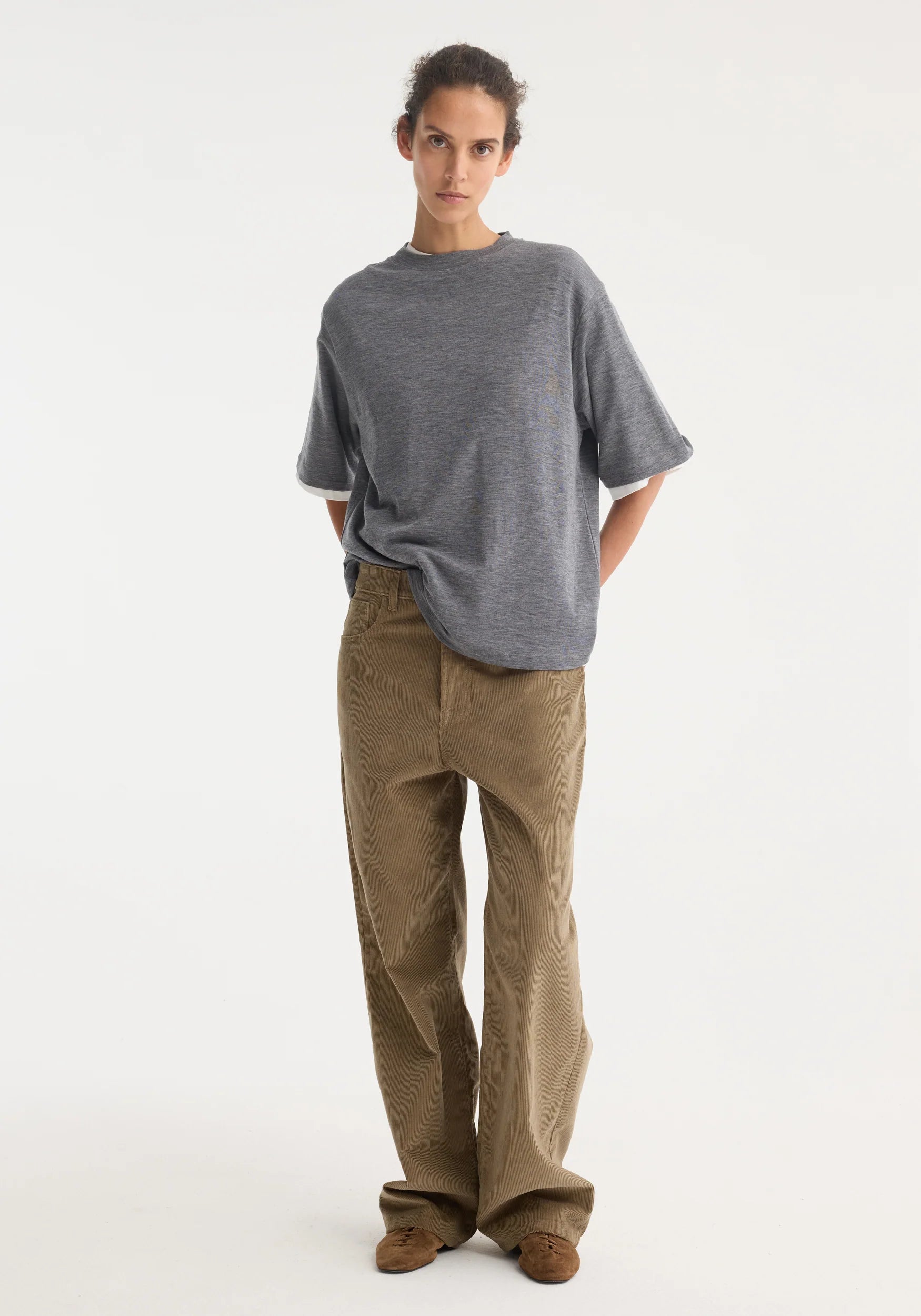 Róhe Relaxed Corduroy Trousers | Dark Sage
