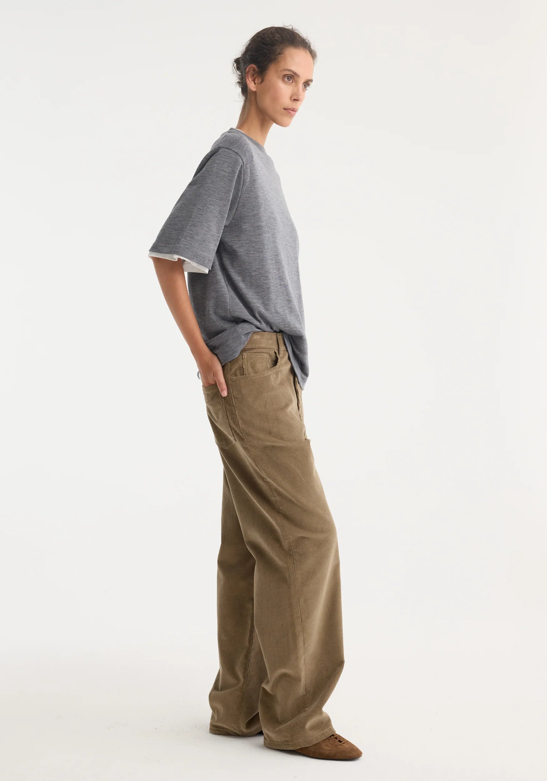 Róhe Relaxed Corduroy Trousers | Dark Sage