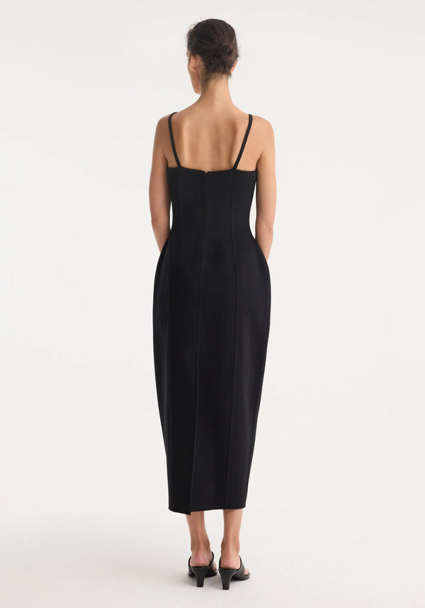 Róhe Sculptural Double-Face Wool Dress | Black