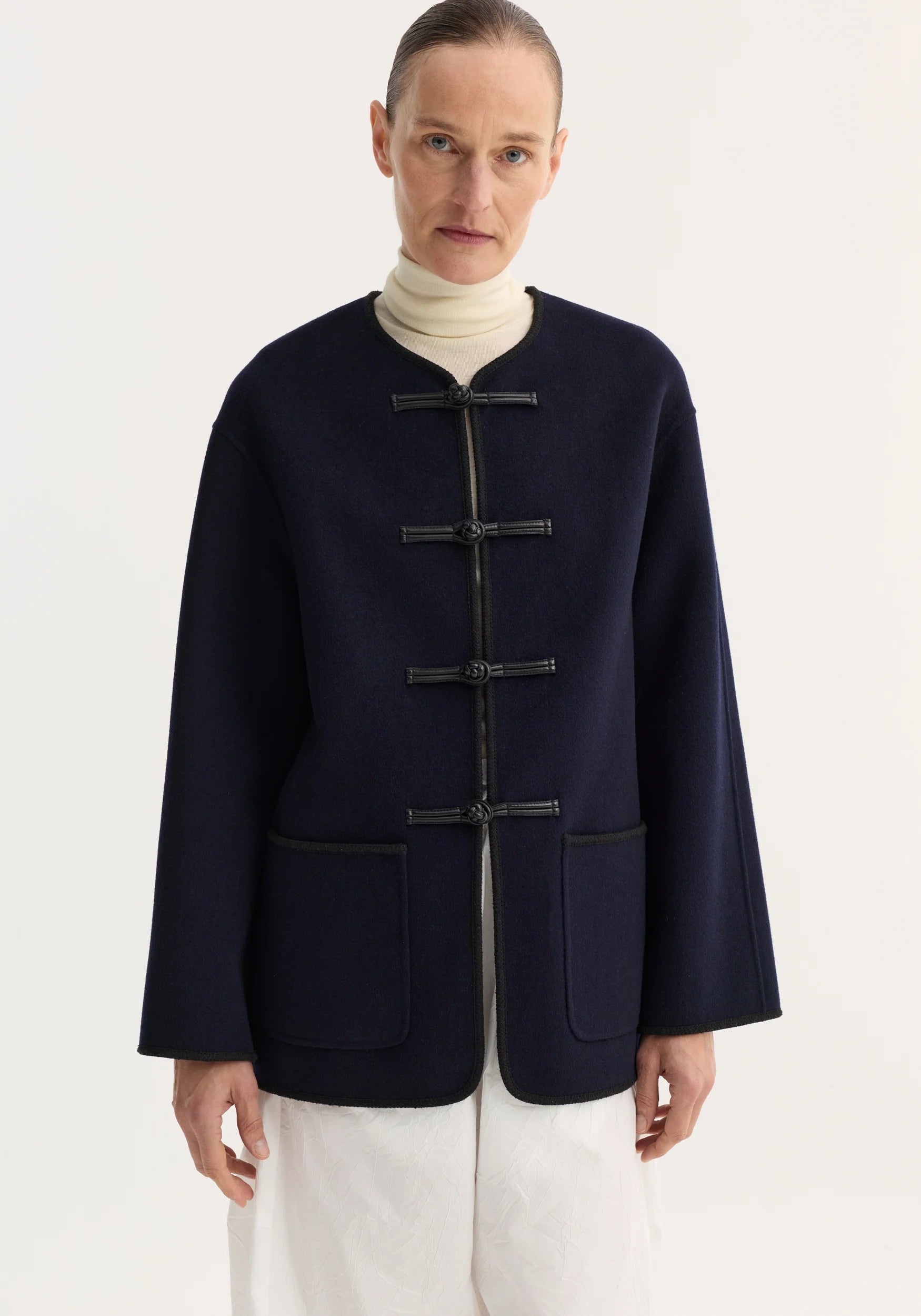 Róhe Mandarin Double-Faced Jacket | Navy