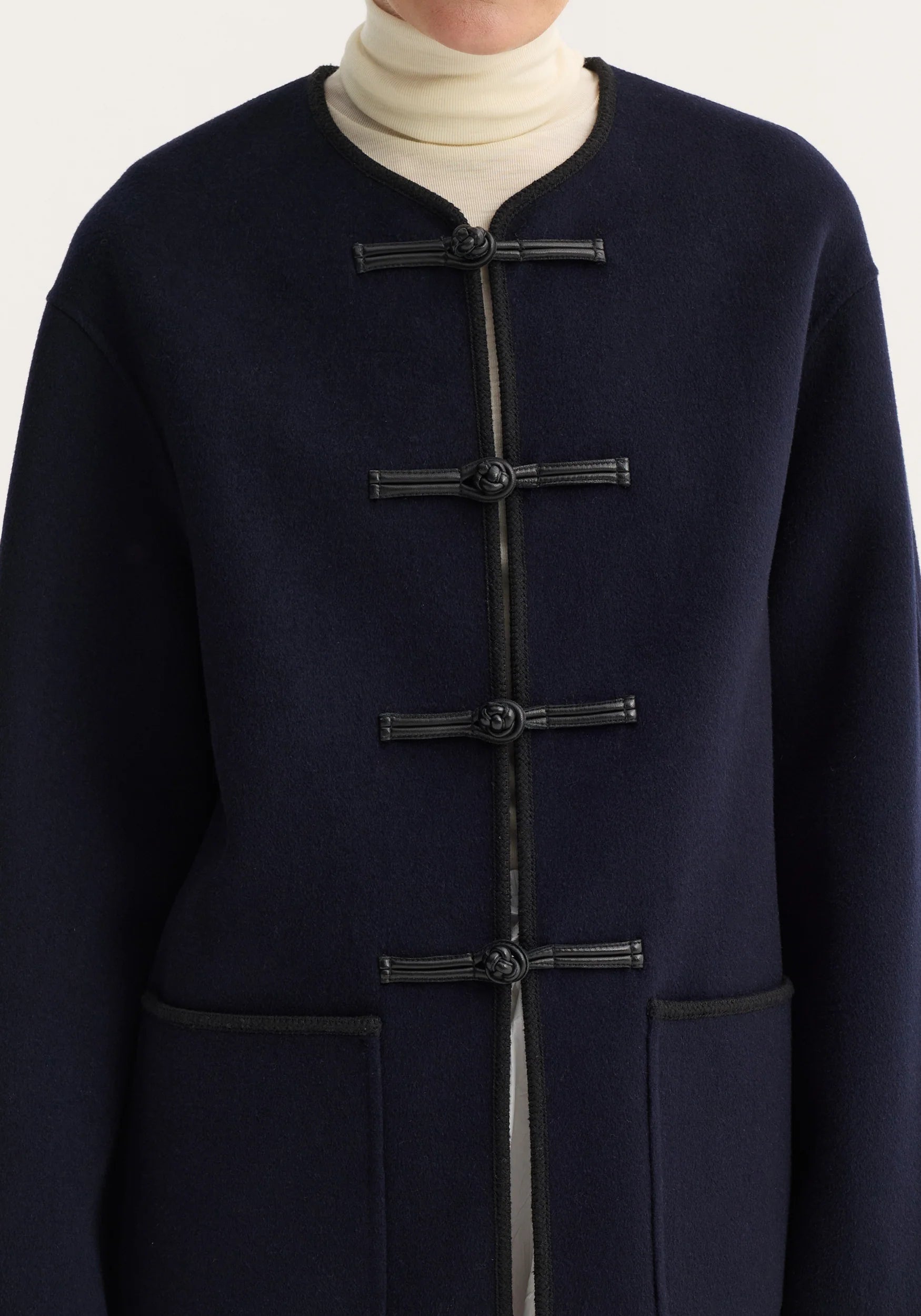 Róhe Mandarin Double-Faced Jacket | Navy