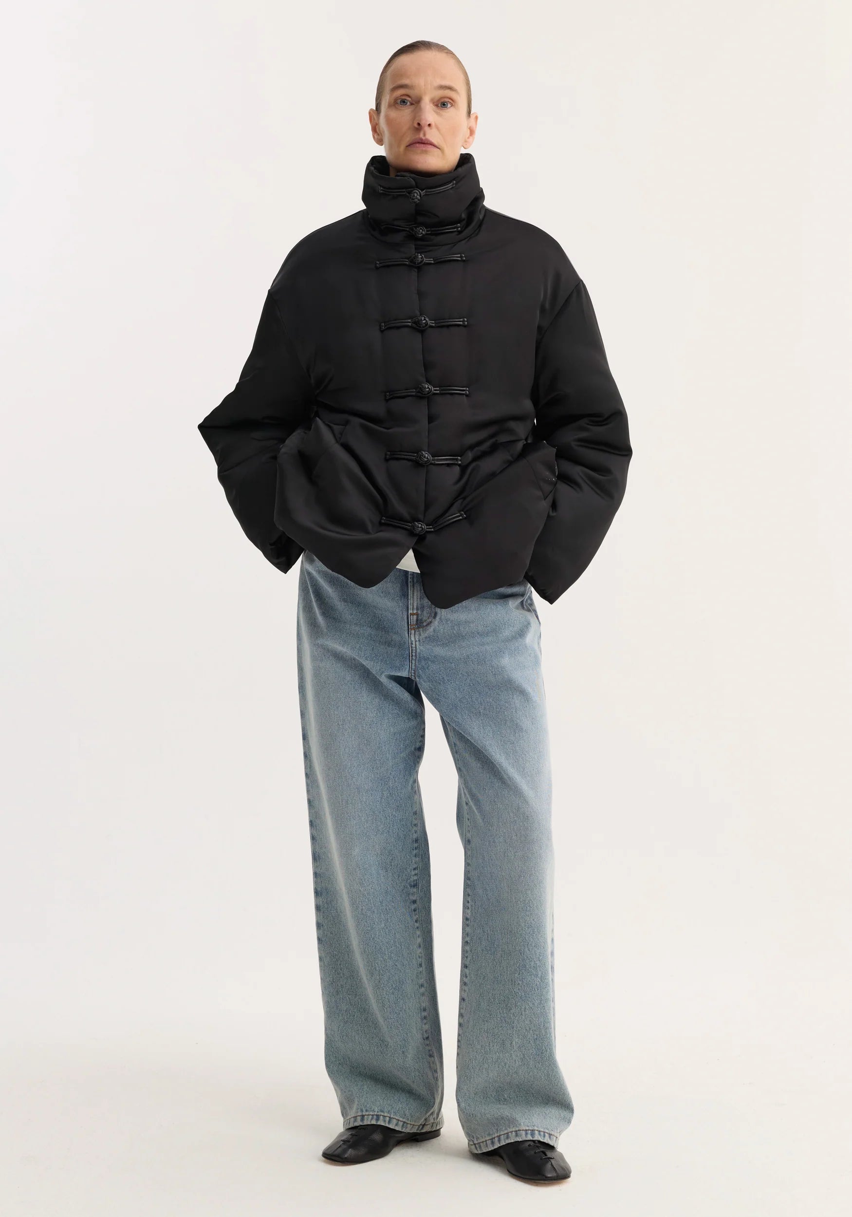 Róhe Mandarin Padded Puffer Jacket | Black